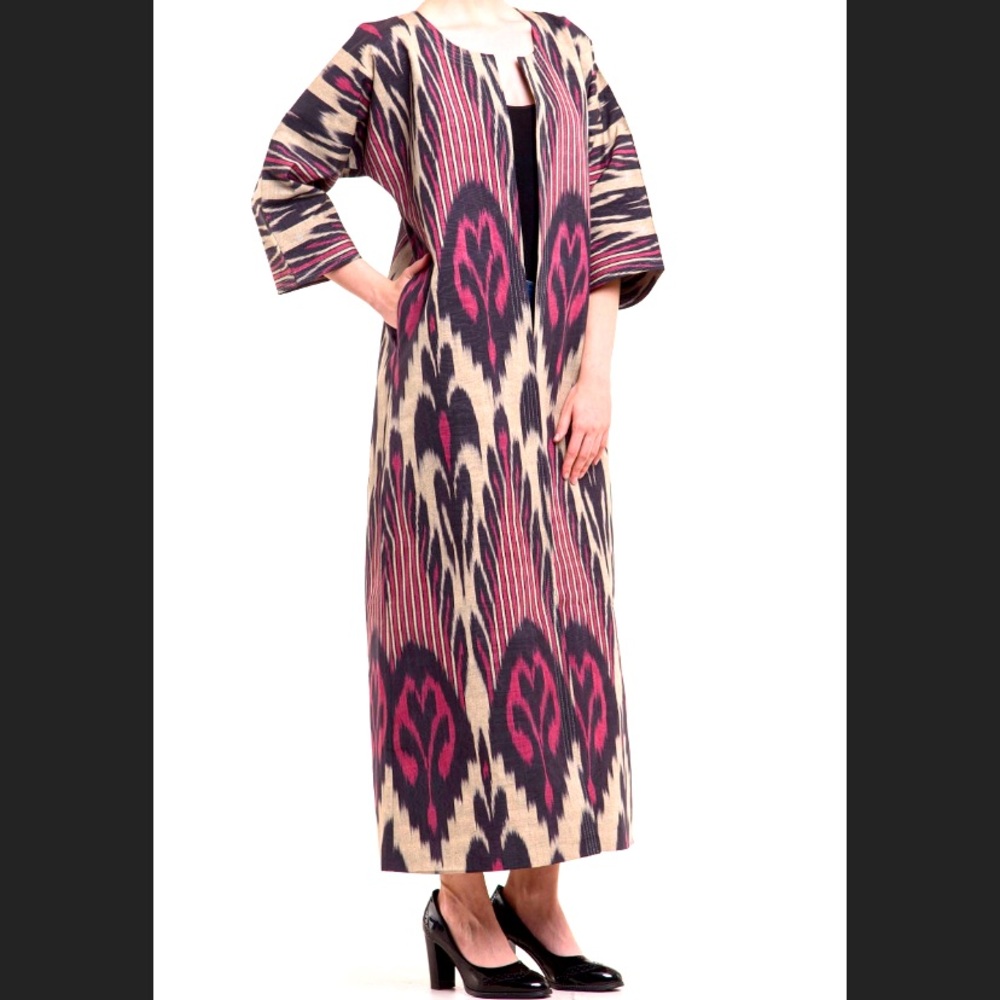 NWOT Uzbek Ikat Chapan Robe Abaya - L/XL